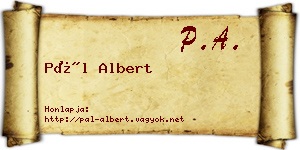Pál Albert névjegykártya