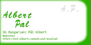 albert pal business card